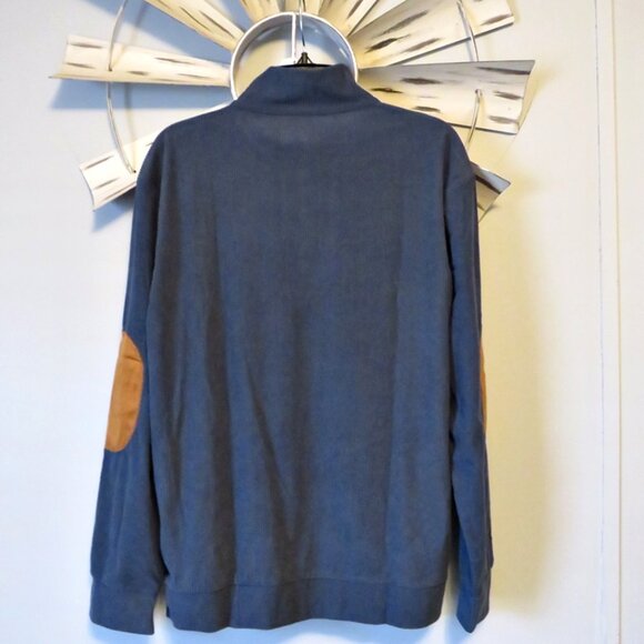 NWOT‎ Blue Lightweight Ribbed Shirt w/Brown Accent Size Medium - Picture 4 of 6